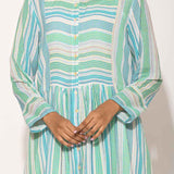 Dots Turquoise Striped Dress