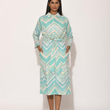 Dots Turquoise Chevron Dress