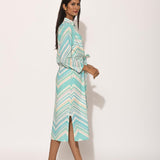 Dots Turquoise Chevron Dress