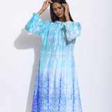 Blue Purple Ombre Silk Shibori Tunic