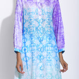 Purple Blue Ombre Silk Shibori Kurta