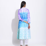 Purple Blue Ombre Silk Shibori Kurta