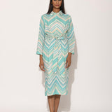 Dots Turquoise Chevron Dress
