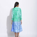 Green Purple Ombre Silk Shibori Tunic
