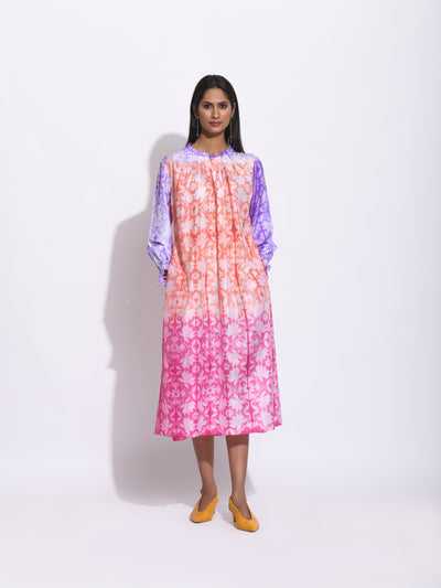Rust Pink Ombre Silk Shibori Tunic