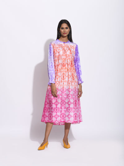 Rust Pink Ombre Silk Shibori Tunic