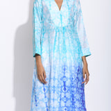 Blue Purple Ombre Silk Shibori Kurta