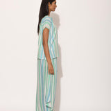 Dots Turquoise Striped Drape Pants