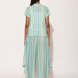 Dots Turquoise Striped Drape Pants