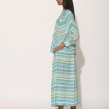Dots Turquoise Striped Pleated Pants