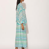 Dots Turquoise Striped Pleated Pants
