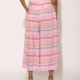 Dots Pink Striped Pleated Pants