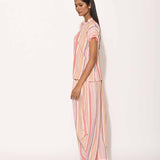 Dots Pink Striped Drape Pants