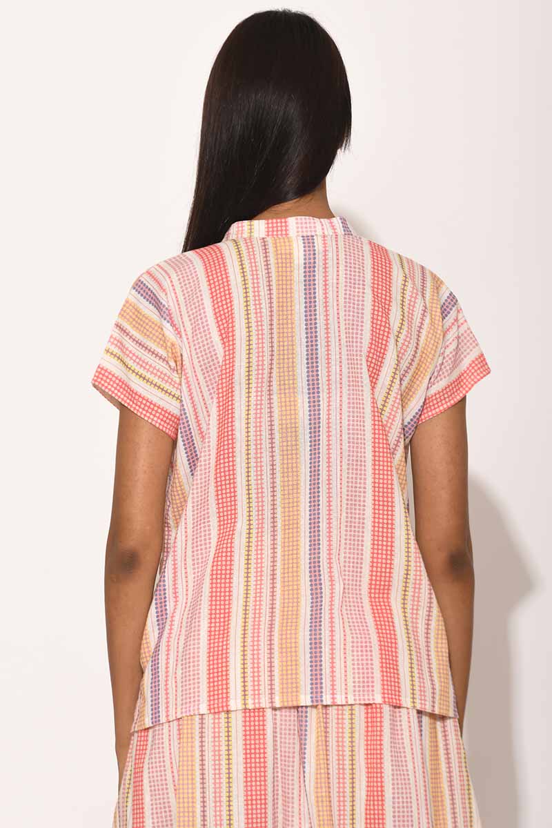 Dots Pink Striped Top