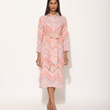Dots Pink Chevron Dress