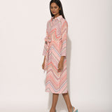 Dots Pink Chevron Dress