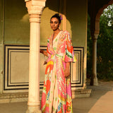Surajmukhi Asymmetrical Dress With Cape