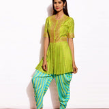 Lime Green Top With Dhoti Pants