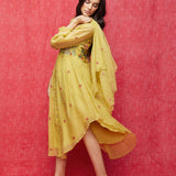 Yellow Applique Scallop Scarf