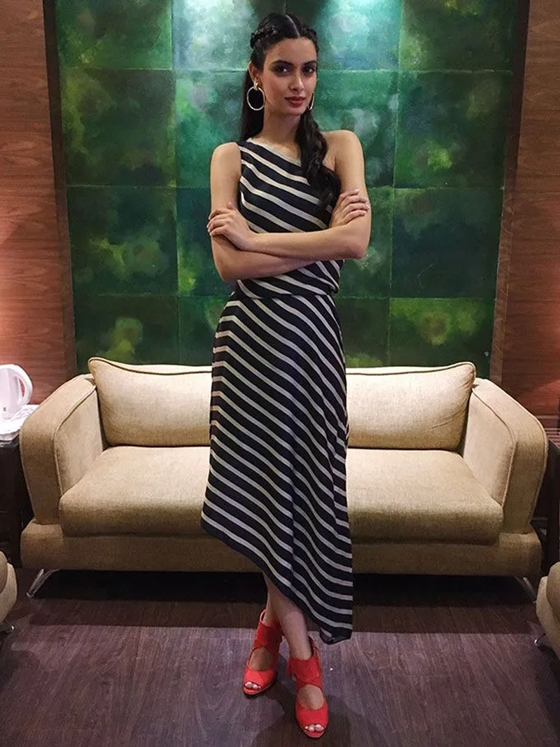 Diana Penty in our One Shoulder Asymmetrical Dress