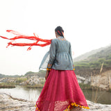 Morbagh Embroidered Chanderi Jacket with Sunheri Asymmetrical Dress