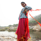 Morbagh Embroidered Chanderi Jacket with Sunheri Asymmetrical Dress