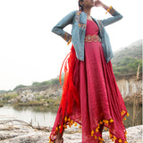 Morbagh Embroidered Chanderi Jacket with Sunheri Asymmetrical Dress