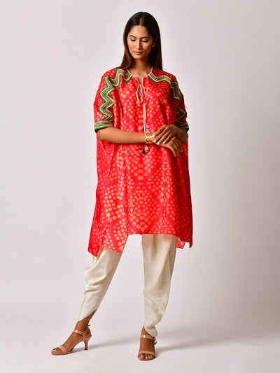 Nomad Scarlet Shibori Kaftan Tunic
