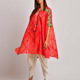 Nomad Scarlet Shibori Kaftan Tunic
