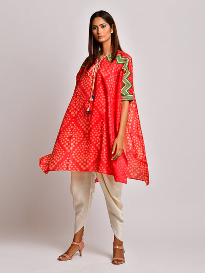 Nomad Scarlet Shibori Kaftan Tunic