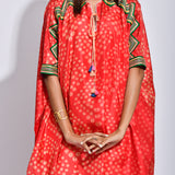 Nomad Scarlet Shibori Kaftan Tunic