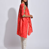 Nomad Scarlet Shibori Kaftan Tunic