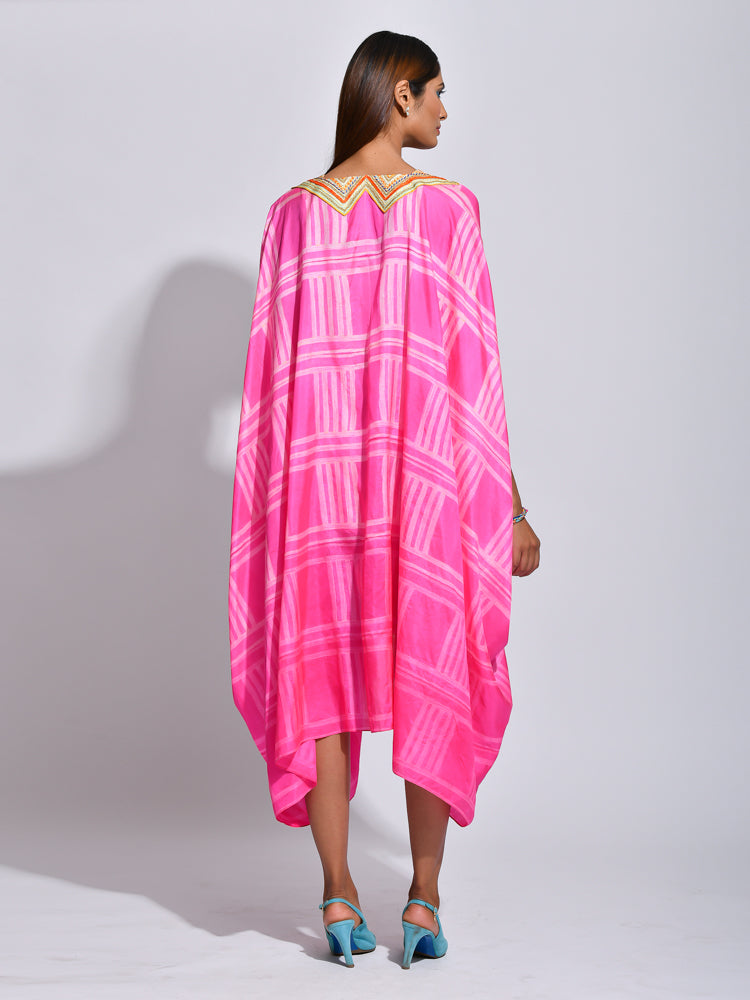 Raspberry Nomad Shibori Silk Dress