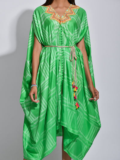 Jade Nomad Shibori Silk Cape