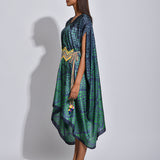Charcoal Nomad Shibori Silk Cape