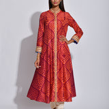 Maroon Nomad Shibori Silk Kurta