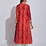 Maroon Nomad Shibori Silk Kurta