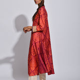 Maroon Nomad Shibori Silk Kurta