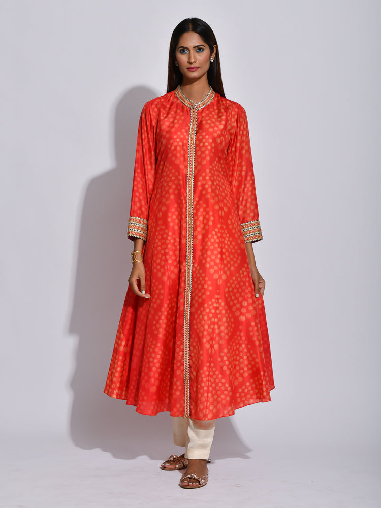 Scarlet Nomad Shibori Silk Kurta