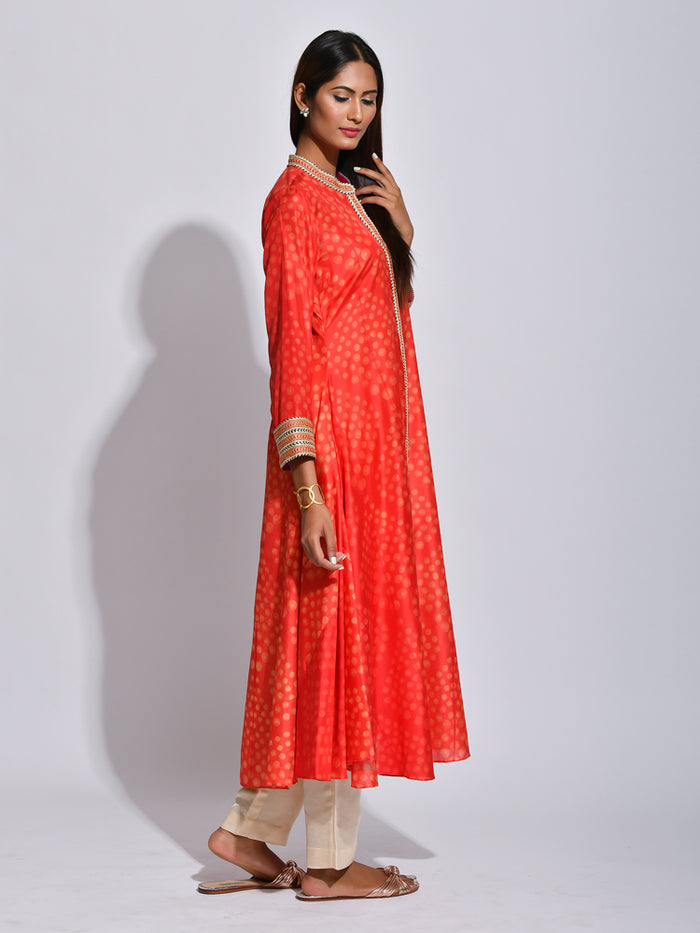 Scarlet Nomad Shibori Silk Kurta