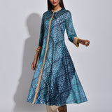 Charcoal Nomad Shibori Silk Kurta