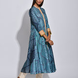 Charcoal Nomad Shibori Silk Kurta