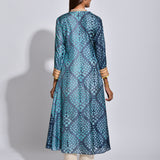 Charcoal Nomad Shibori Silk Kurta