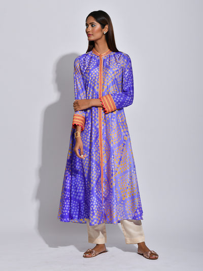Purple Nomad Shibori Silk Kurta