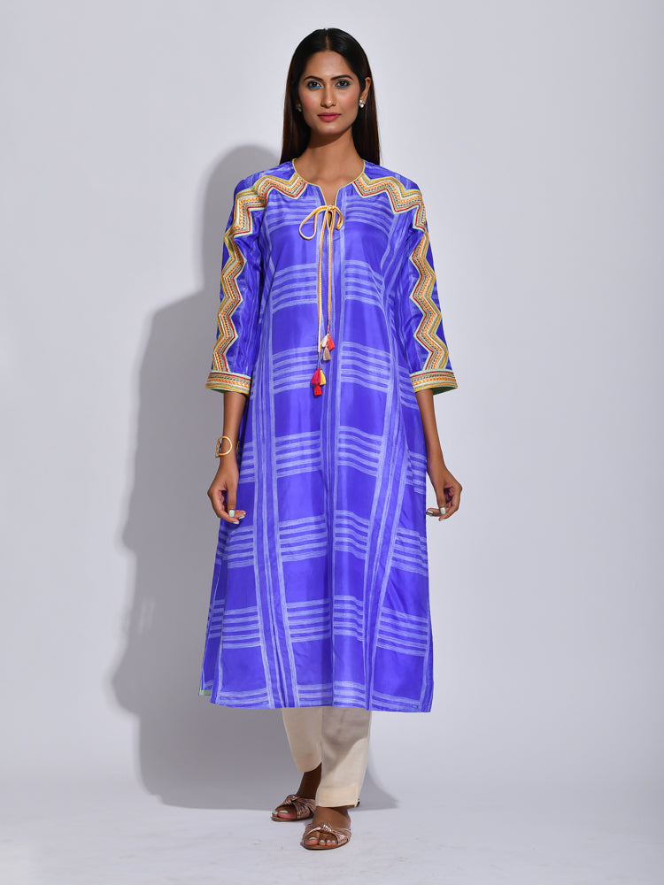Orchid Nomad Shibori Silk Kurta
