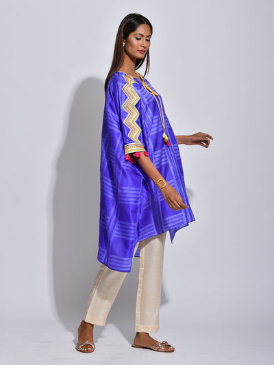 kaftan, tunic, resortwear, shibori silk, silk, indian wear, indianfashion, kurtas, kaftan, embroidered kaftan