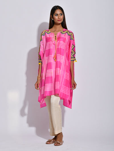kaftan, tunic, resortwear, shibori silk, silk, indian wear, indianfashion, kurtas, kaftan, embroidered kaftan