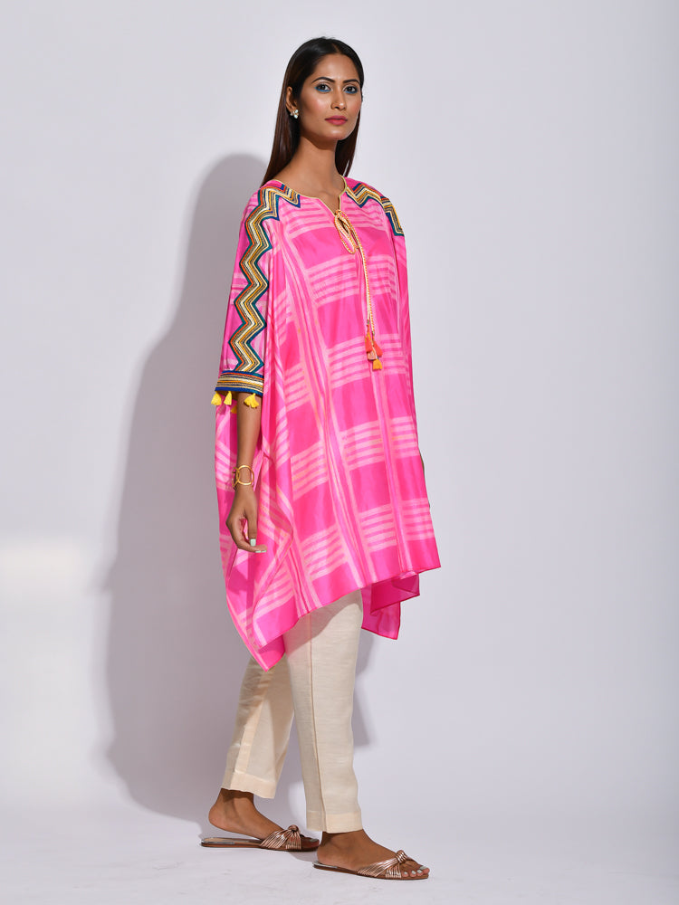 kaftan, tunic, resortwear, shibori silk, silk, indian wear, indianfashion, kurtas, kaftan, embroidered kaftan