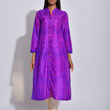 Voilet Shibori Silk Kurta