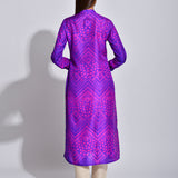 Voilet Ripple Shibori Silk Kurta